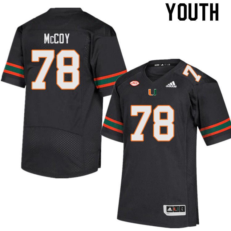 Youth #78 Matthew McCoy Miami Hurricanes College Football Jerseys Sale-Black - Click Image to Close